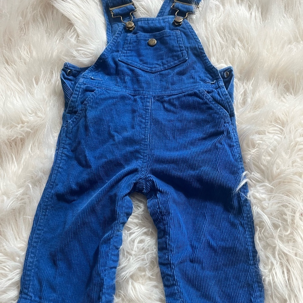 Kids Blue Corduroy Overalls hush puppies vintage 12 months